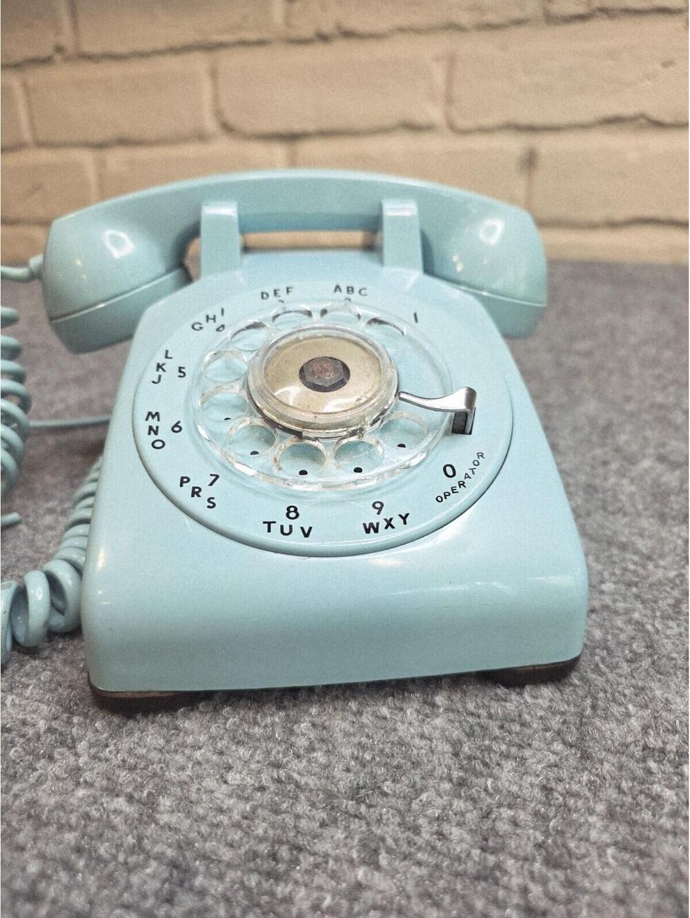 Rare EXCELLENT VINTAGE WESTERN ELECTRIC CLASSIC TEAL ROTARY DIAL DESK PHONE READ - Picture 3 of 9